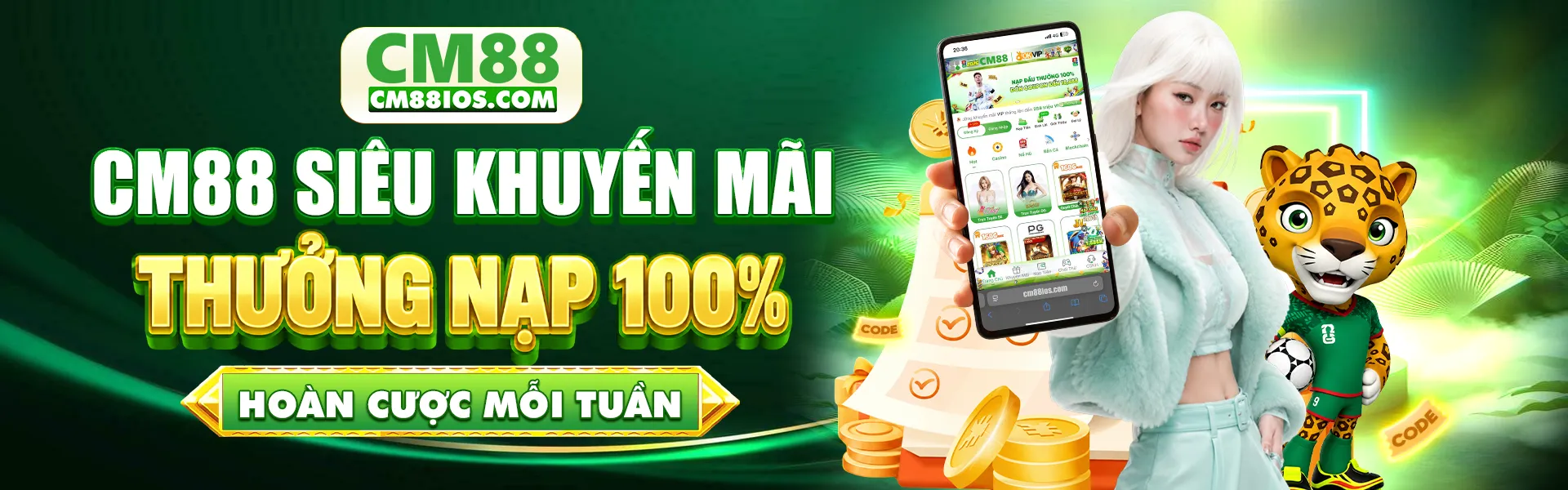 CM88 SIÊU KHUYẾN MÃI THƯỞNG NẠP 100%