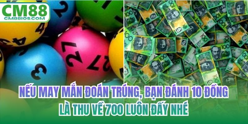 Nếu may mắn đoán trúng, bạn đánh 10 đồng là thu về 700 luôn đấy nhé
